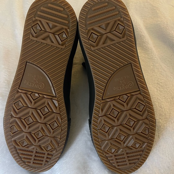 Black High-Top Converse Lunarlon Sneakers with Gold Accents - Picture 5 of 6